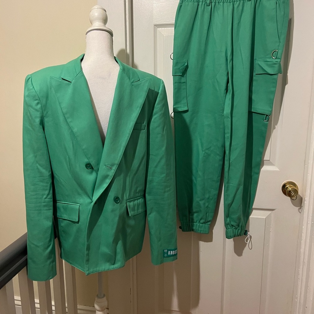 Ost Vibrant Green Blazer and Pant Set